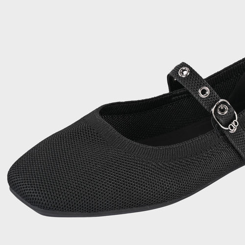 cushOn Women's Gabi Knitted Flat Shoes