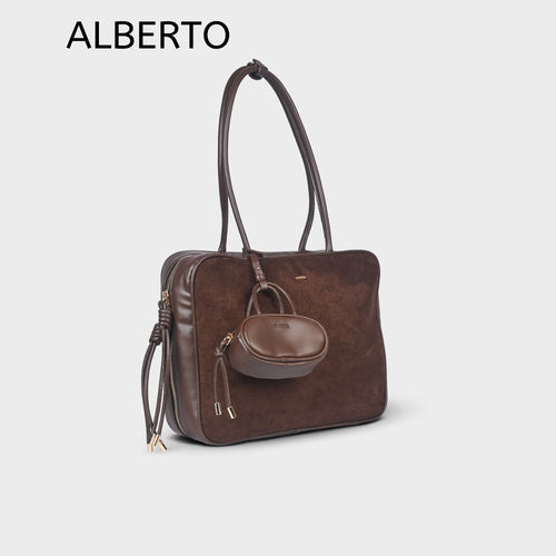 Women's Madison Maxi Suede Bowler Bag