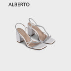 Women's Chastity Block Heel Sandals