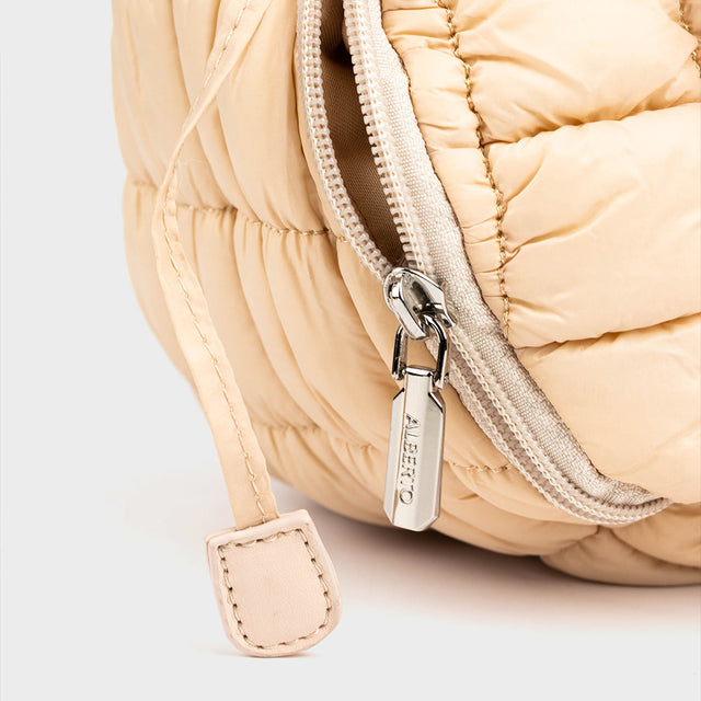 Unisex Peach Puffer Crossbody Bag