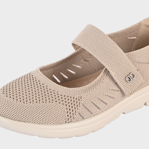 cushOn Women's Elarie Knitted Mary Jane Shoes